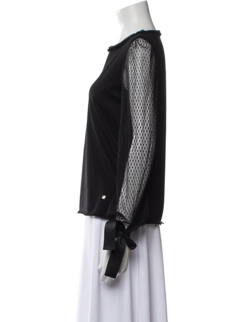 Carolina Herrera Bateau Neckline Long Sleeve Blouse