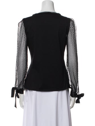 Carolina Herrera Bateau Neckline Long Sleeve Blouse