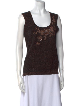 Carolina Herrera Scoop Neck Sleeveless Top