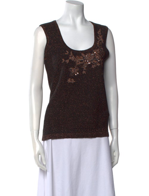 Carolina Herrera Scoop Neck Sleeveless Top