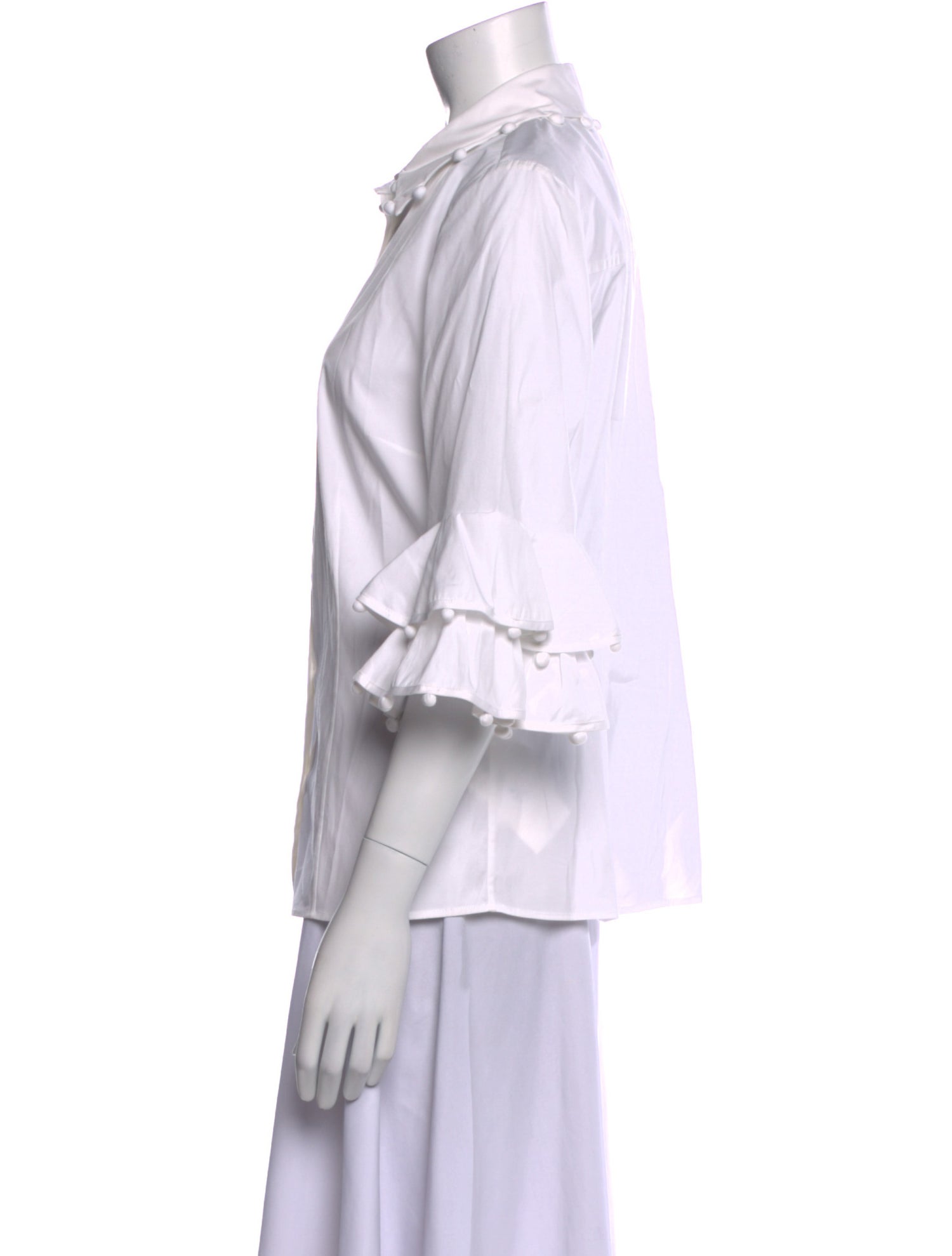 Carolina Herrera Three-Quarter Sleeve Button-Up Top w/ Tags