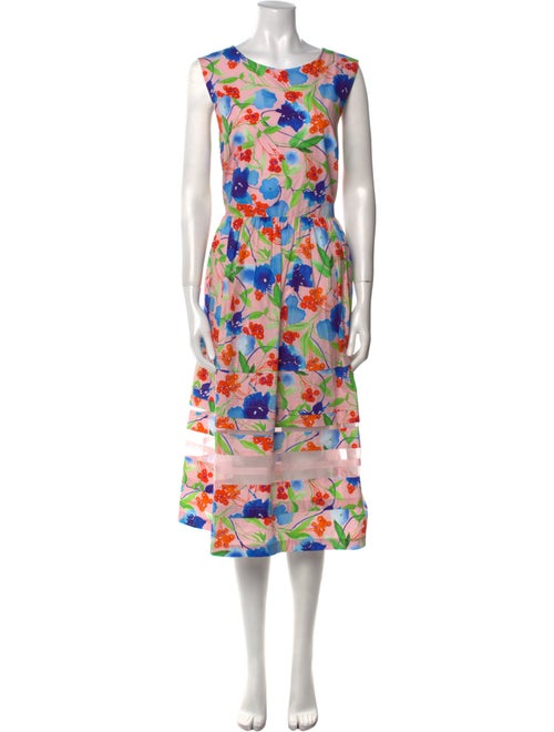 Carolina Herrera Floral Print Midi Length Dress