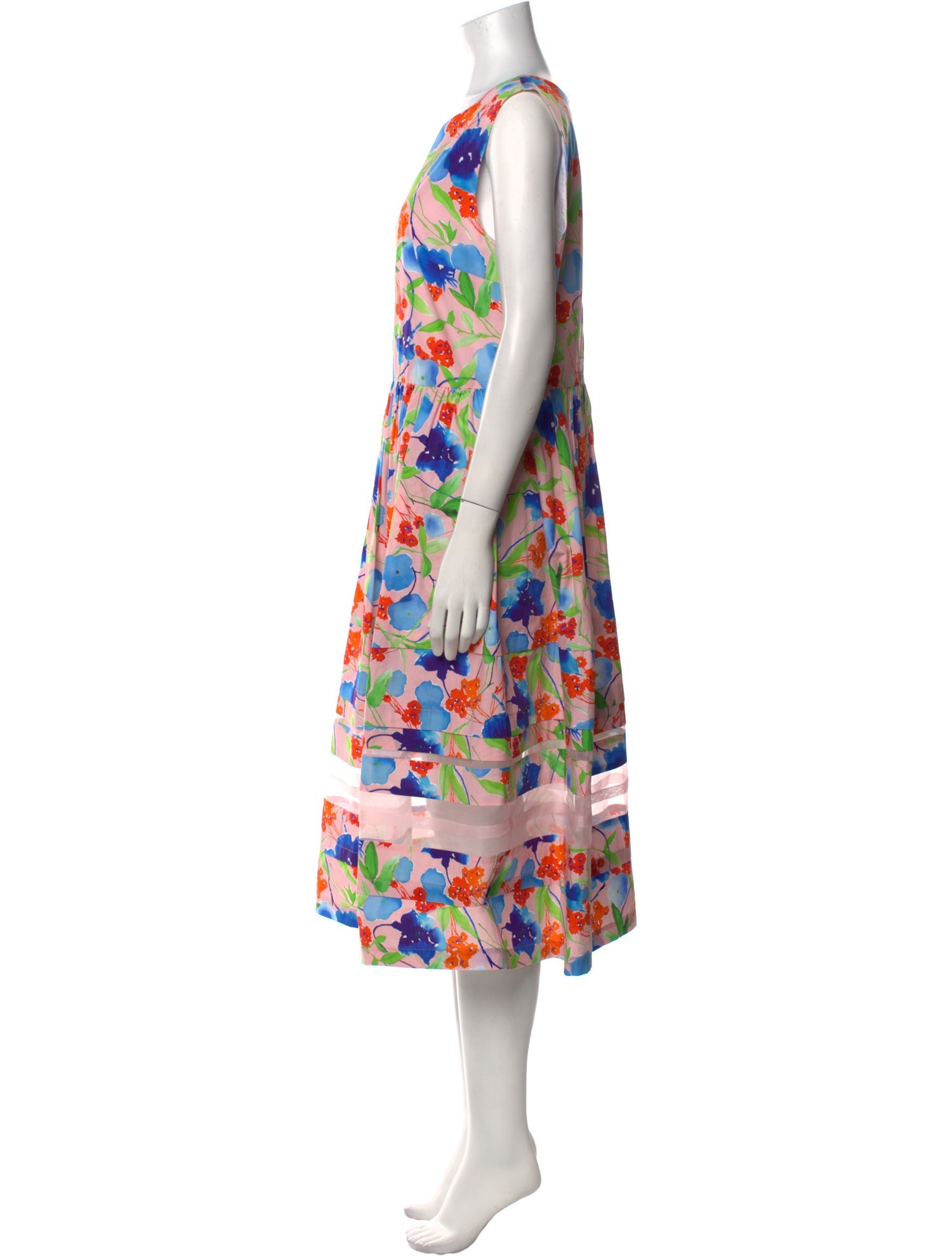 Carolina Herrera Floral Print Midi Length Dress