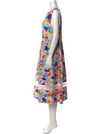 Carolina Herrera Floral Print Midi Length Dress