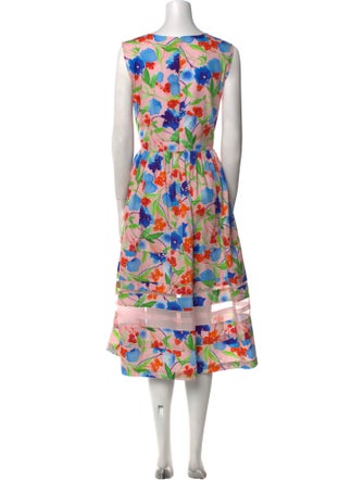Carolina Herrera Floral Print Midi Length Dress