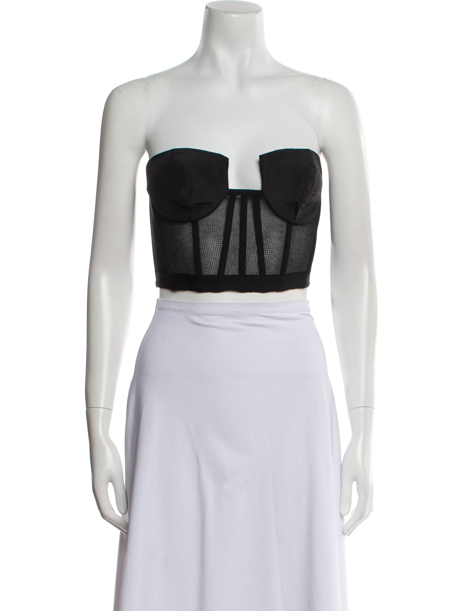 Carolina Herrera Silk Strapless Crop Top
