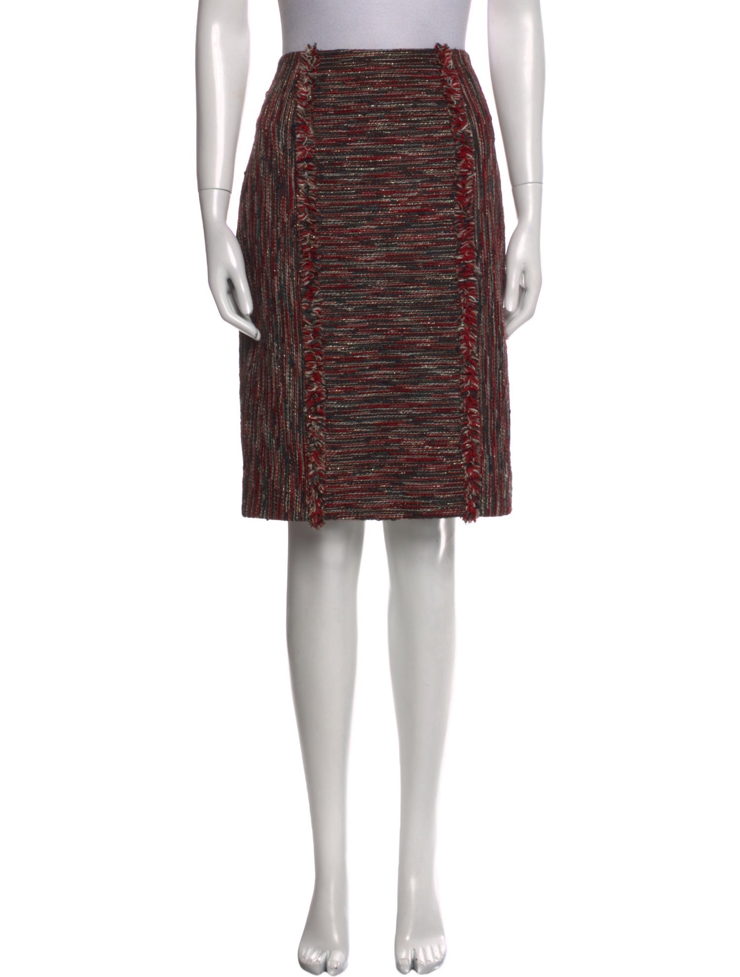 Carolina Herrera Striped Knee-Length Skirt