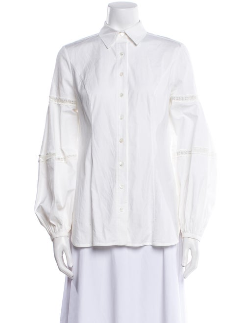 Carolina Herrera Three-Quarter Sleeve Button-Up Top