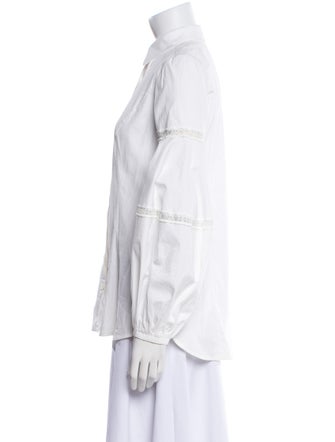 Carolina Herrera Three-Quarter Sleeve Button-Up Top