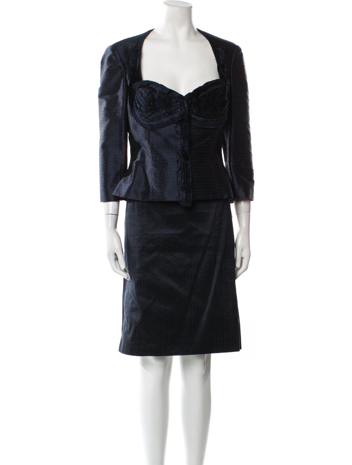 Carolina Herrera Vintage Silk Skirt Suit