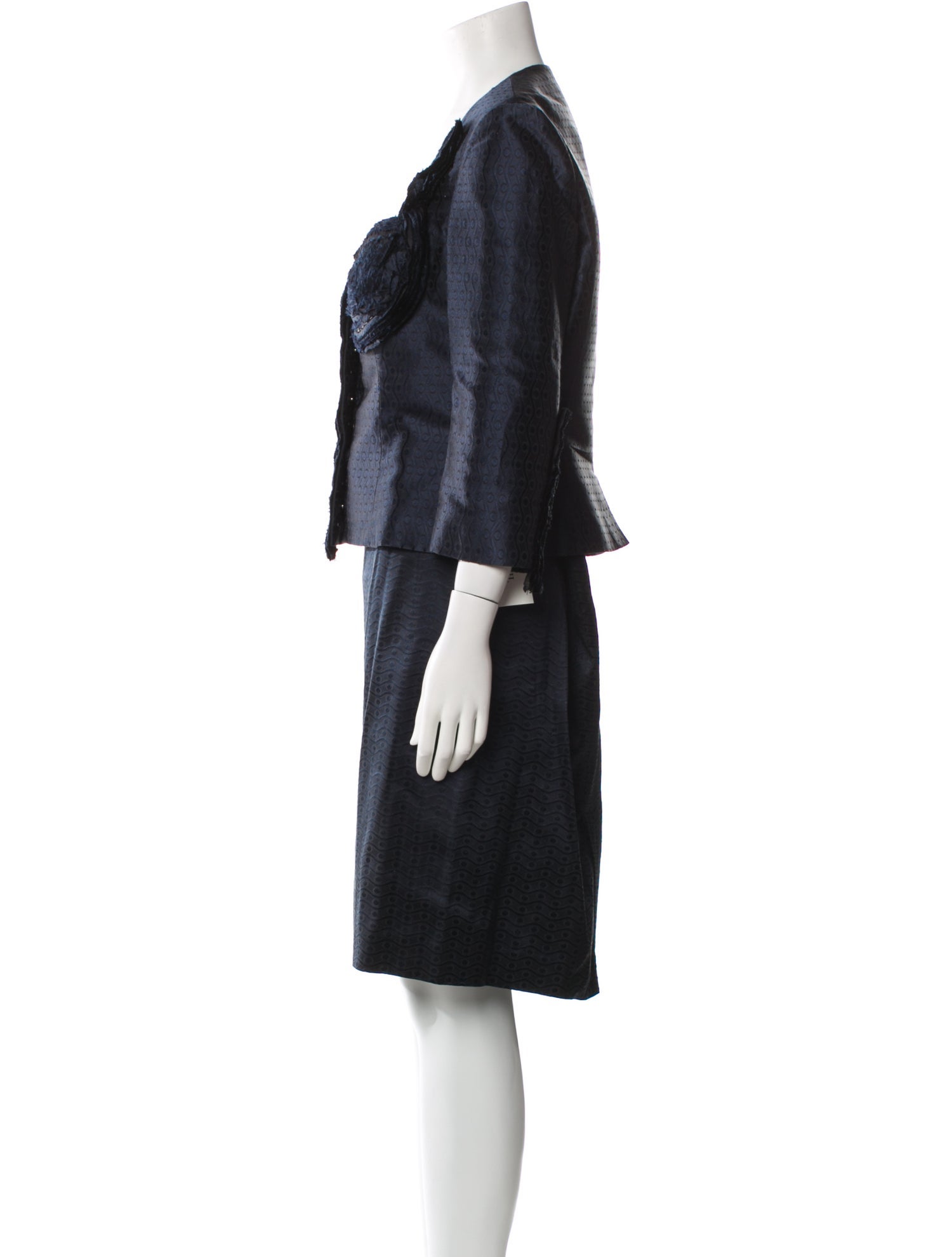 Carolina Herrera Vintage Silk Skirt Suit