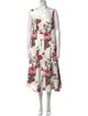 Carolina Herrera Floral Print Midi Length Dress