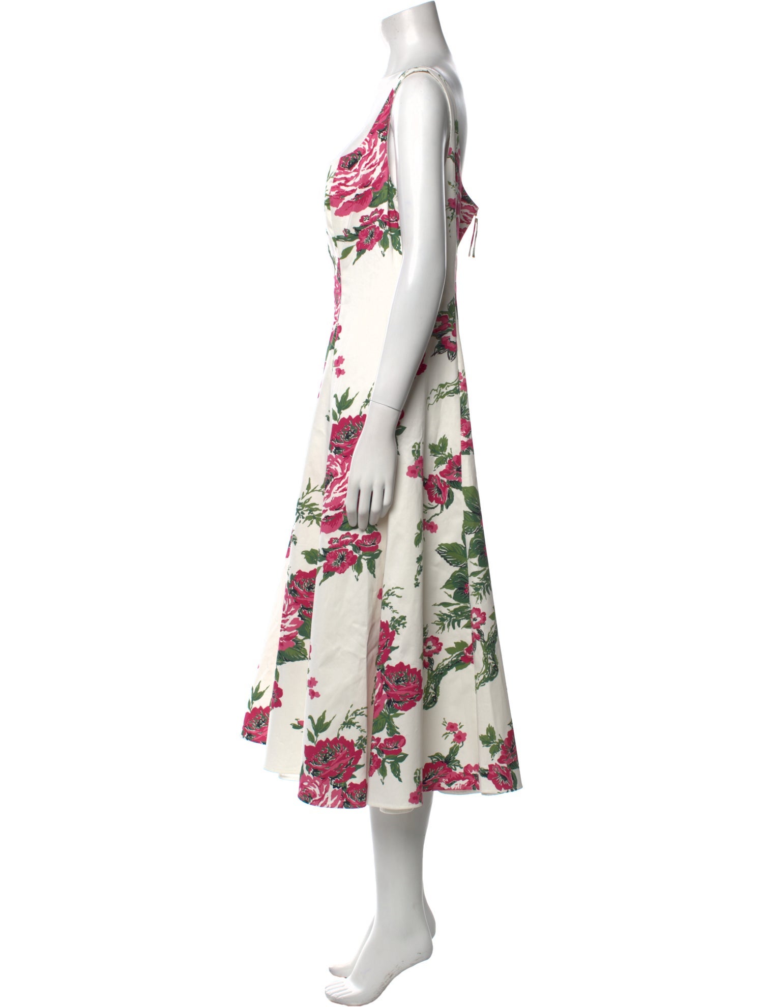 Carolina Herrera Floral Print Midi Length Dress
