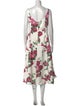 Carolina Herrera Floral Print Midi Length Dress