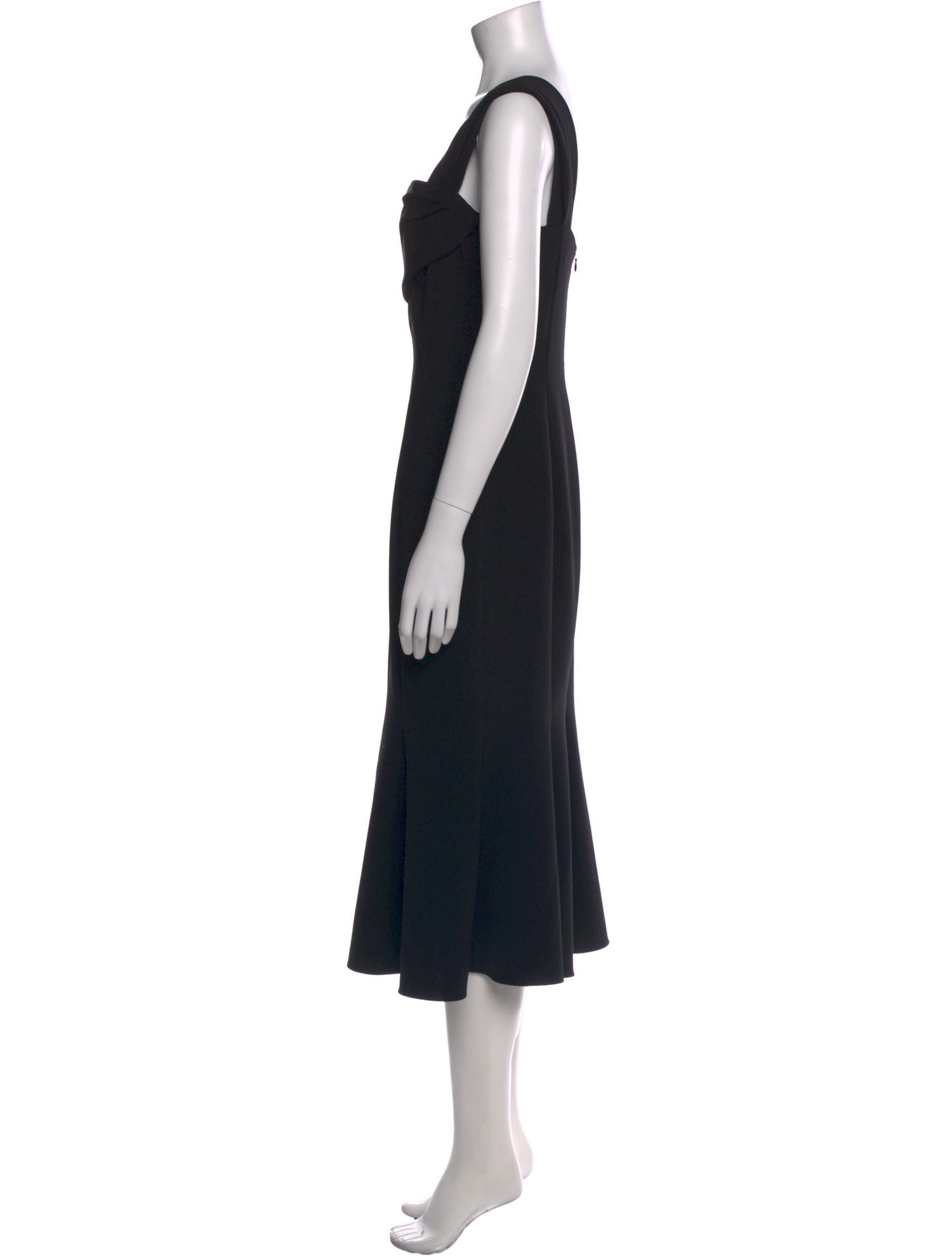 Carolina Herrera Square Neckline Midi Length Dress