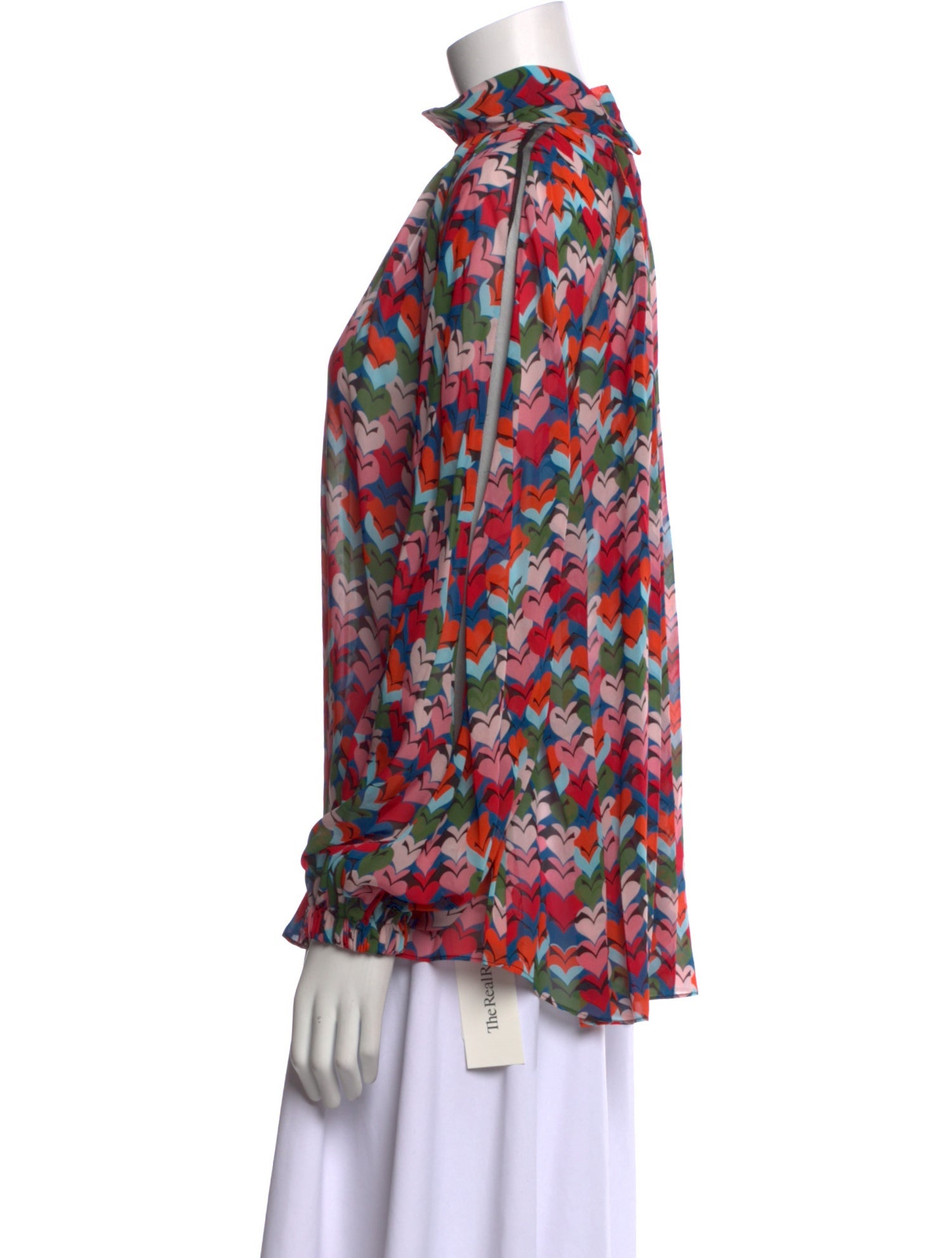 Carolina Herrera Printed Mock Neck Blouse w/ Tags