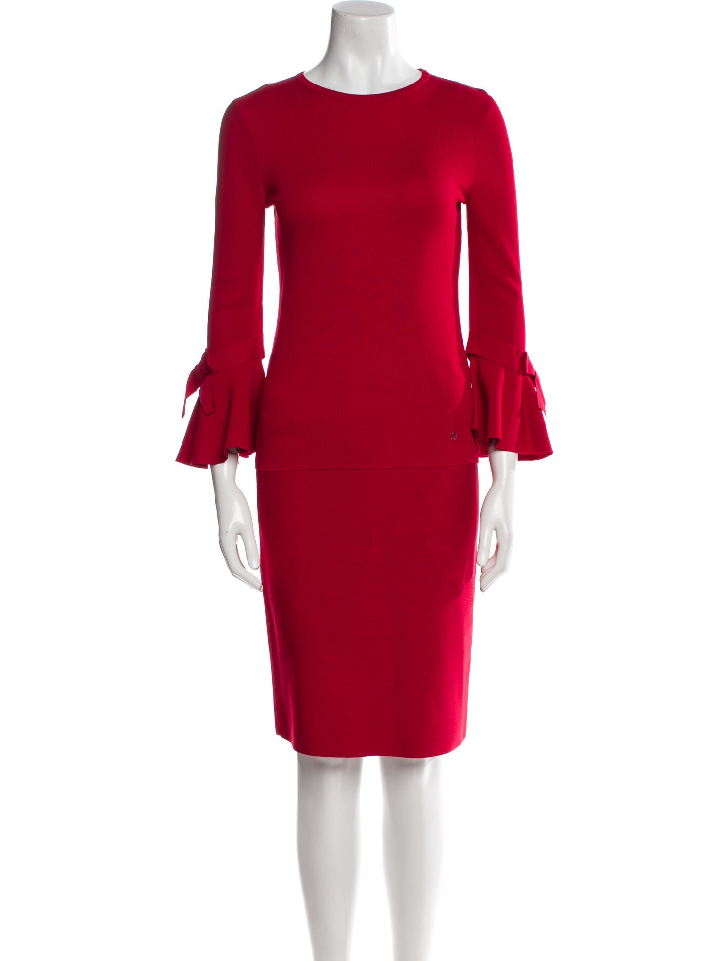 Carolina Herrera Grosgrain Trim Skirt Set