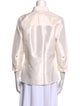 Carolina Herrera Silk Three-Quarter Sleeve Button-Up Top