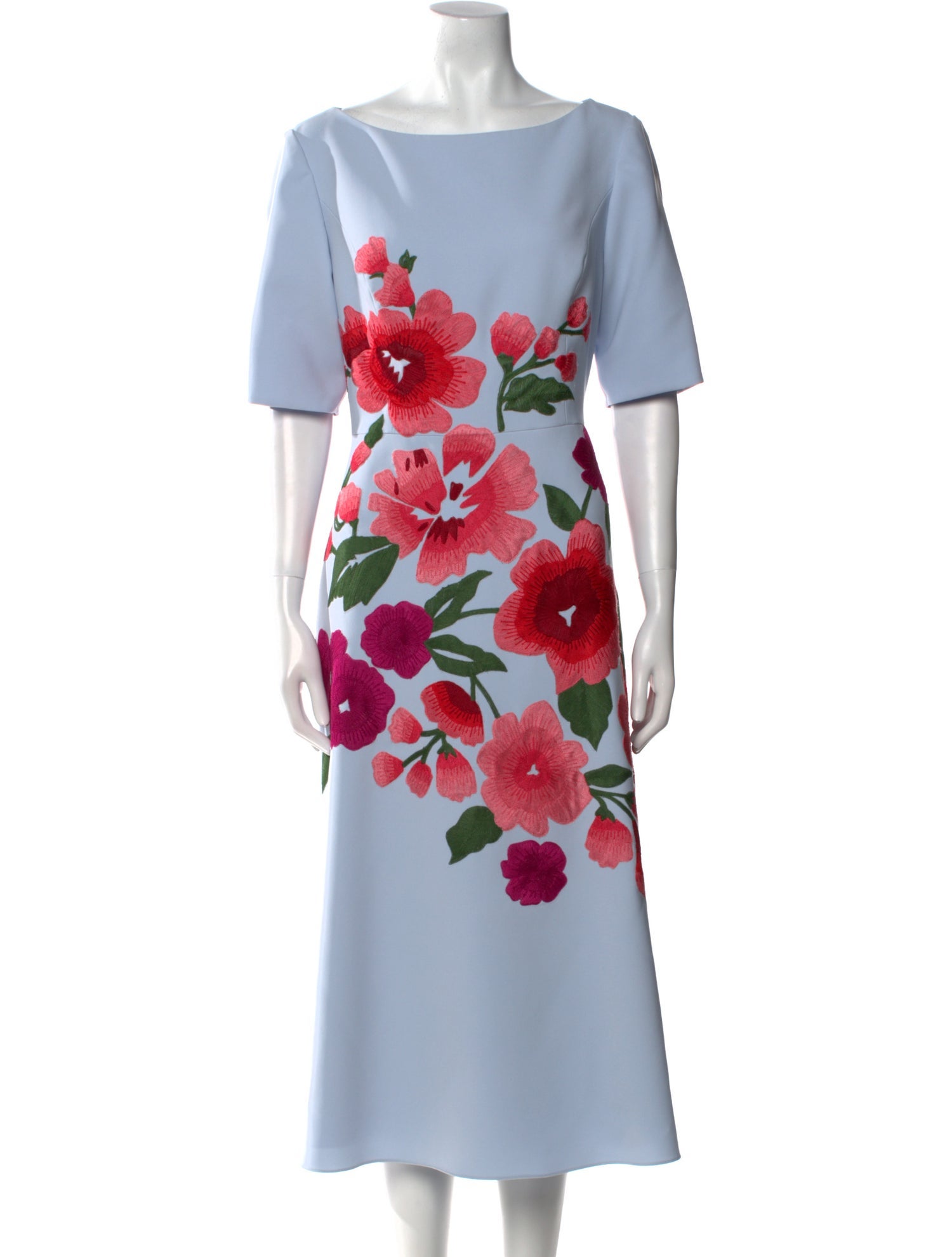Carolina Herrera Floral Print Long Dress