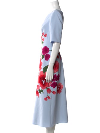 Carolina Herrera Floral Print Long Dress