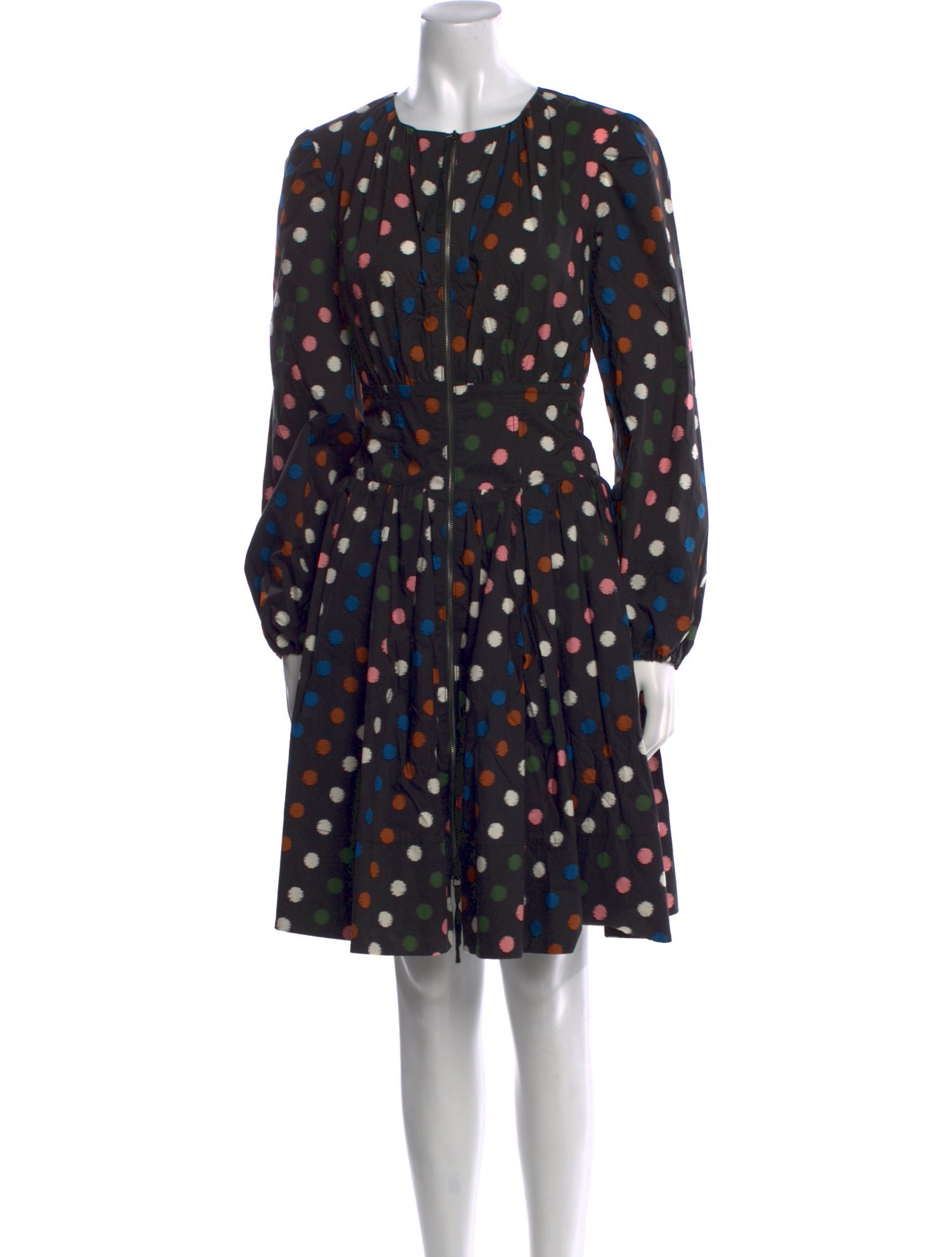 Carolina Herrera Polka Dot Print Knee-Length Dress