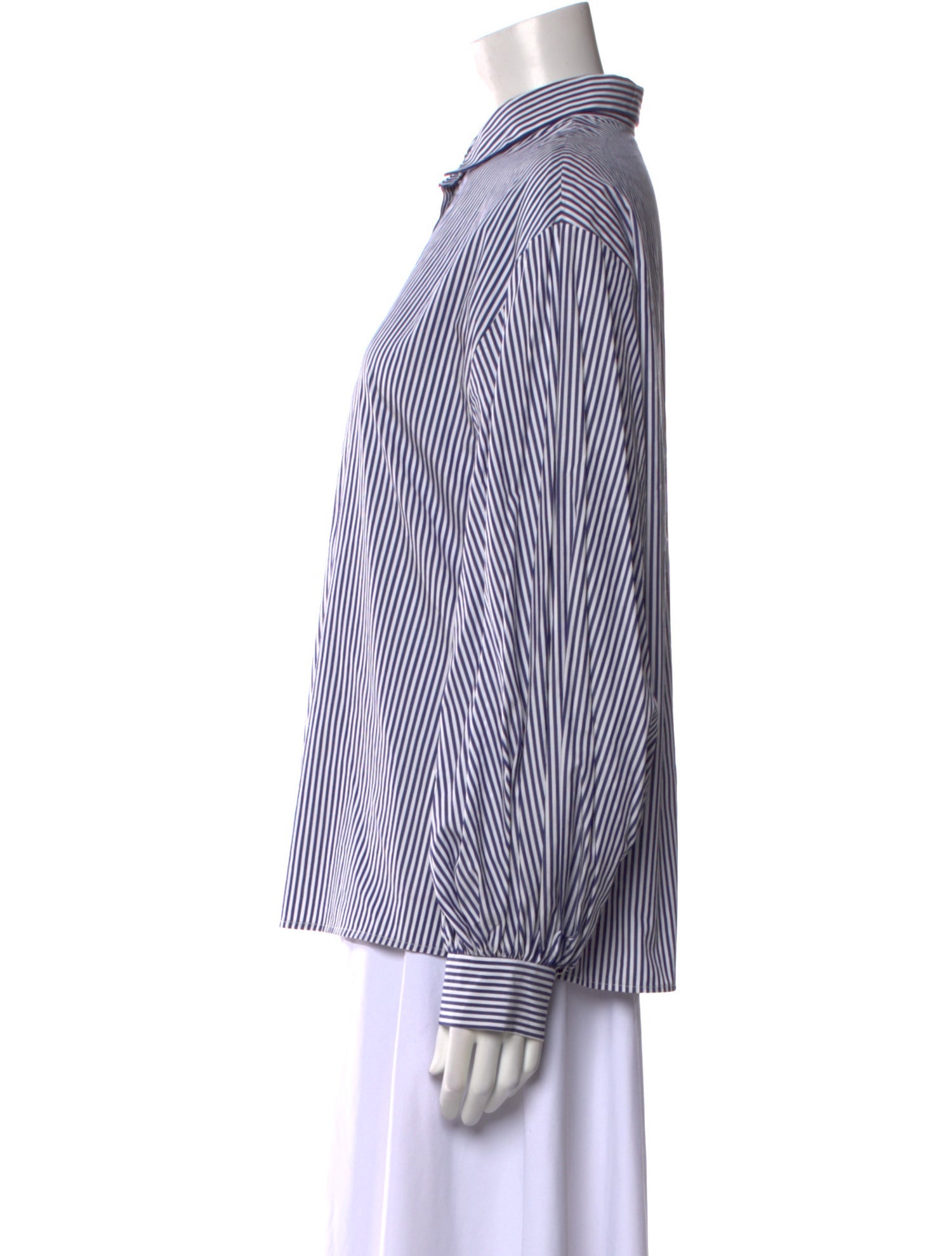 Carolina Herrera Striped Long Sleeve Button-Up Top