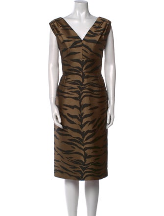 Carolina Herrera Silk Midi Length Dress