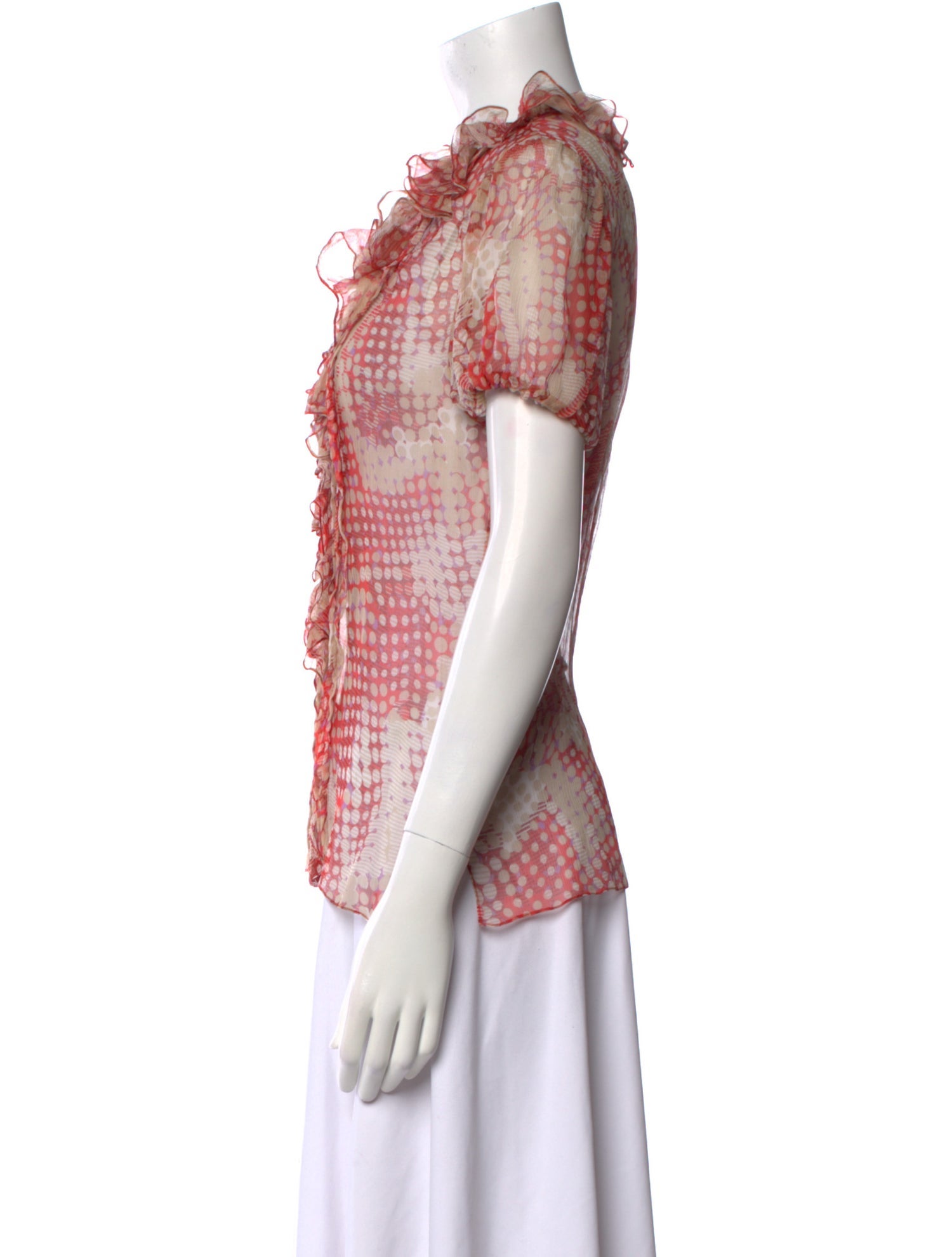 Carolina Herrera Printed V-Neck Blouse