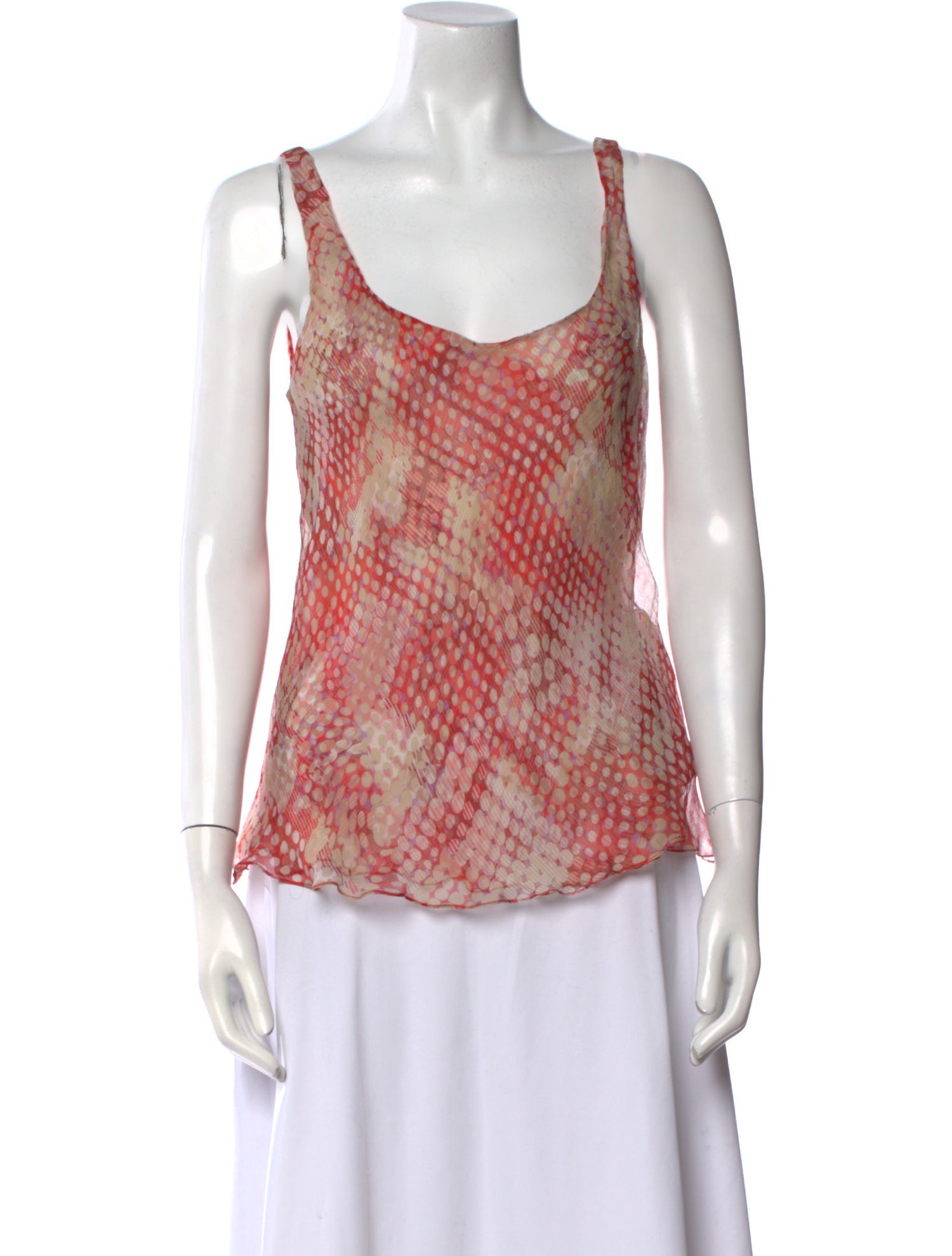 Carolina Herrera Polka Dot Print Scoop Neck Top