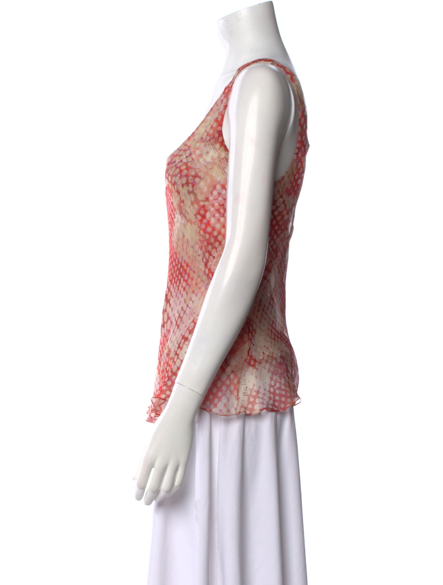 Carolina Herrera Polka Dot Print Scoop Neck Top