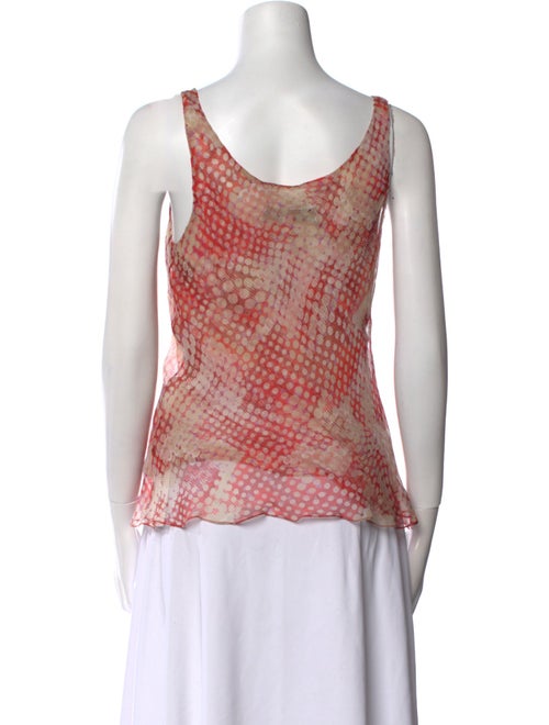 Carolina Herrera Polka Dot Print Scoop Neck Top
