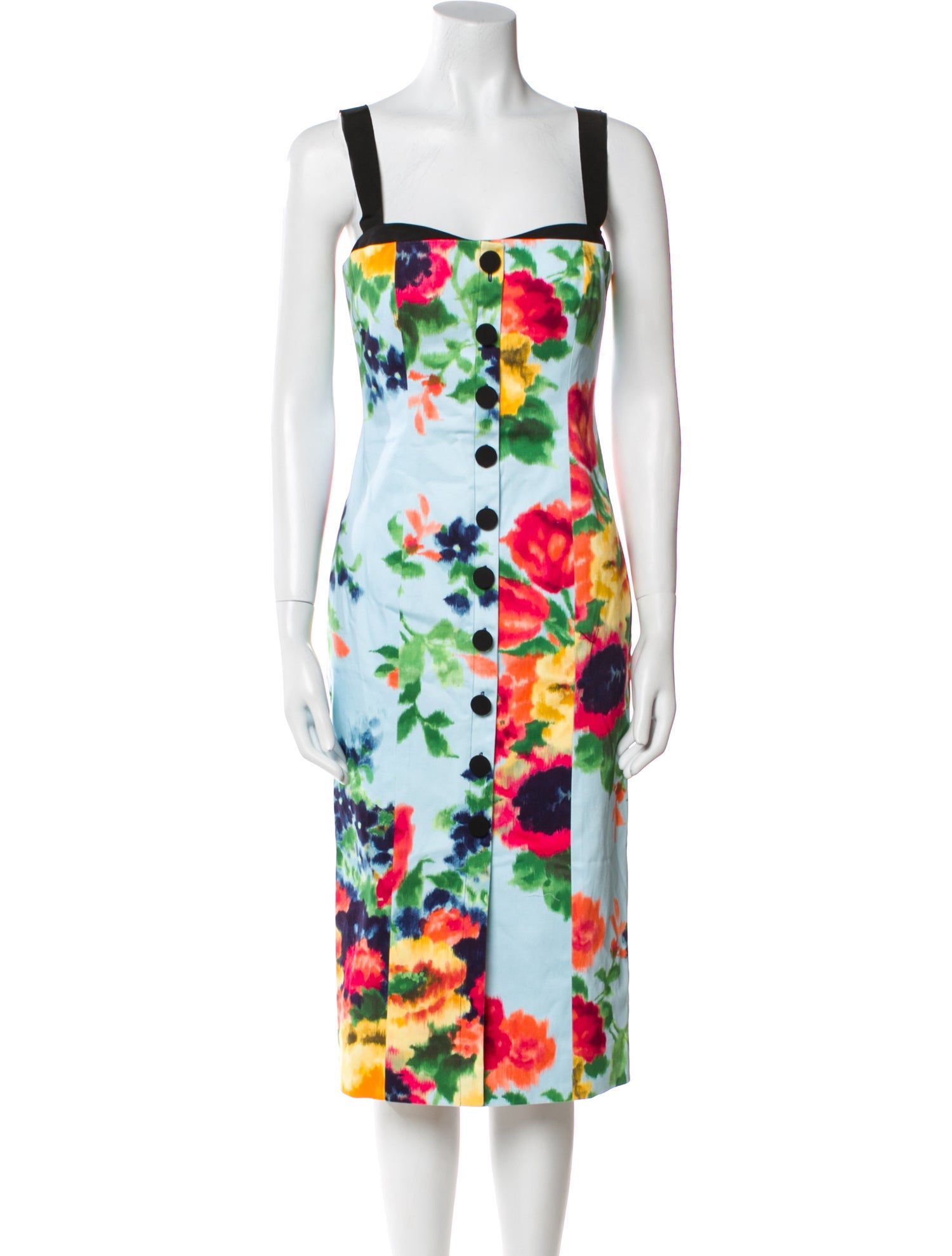 Carolina Herrera Floral Print Midi Length Dress w/ Tags