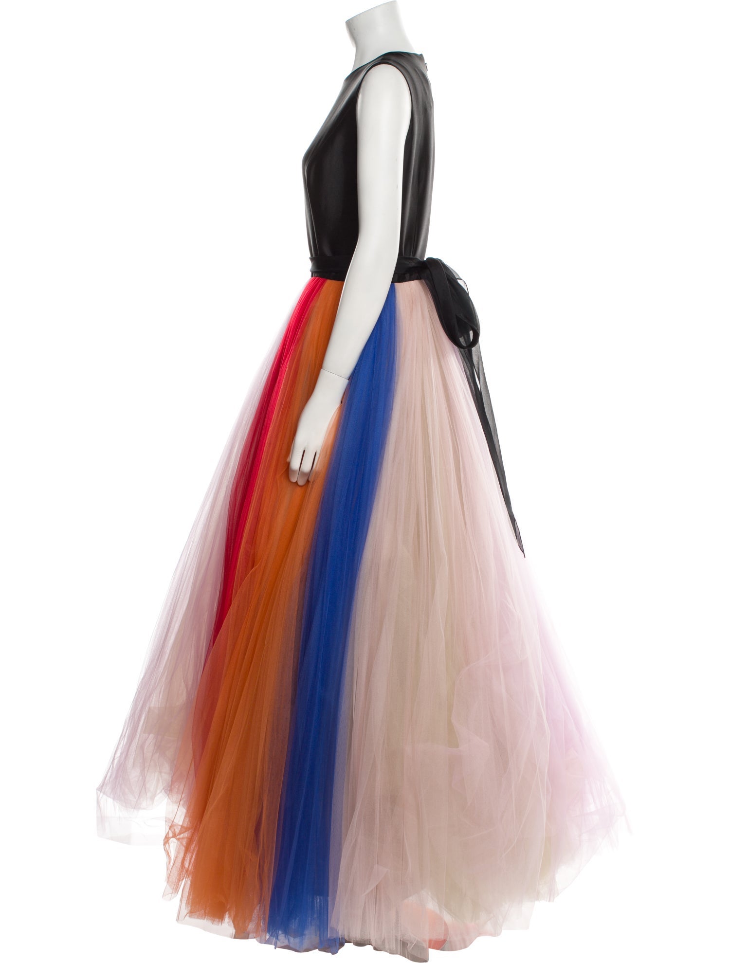 Carolina Herrera Colorblock Pattern Long Dress