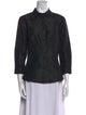 Carolina Herrera Silk Three-Quarter Sleeve Button-Up Top
