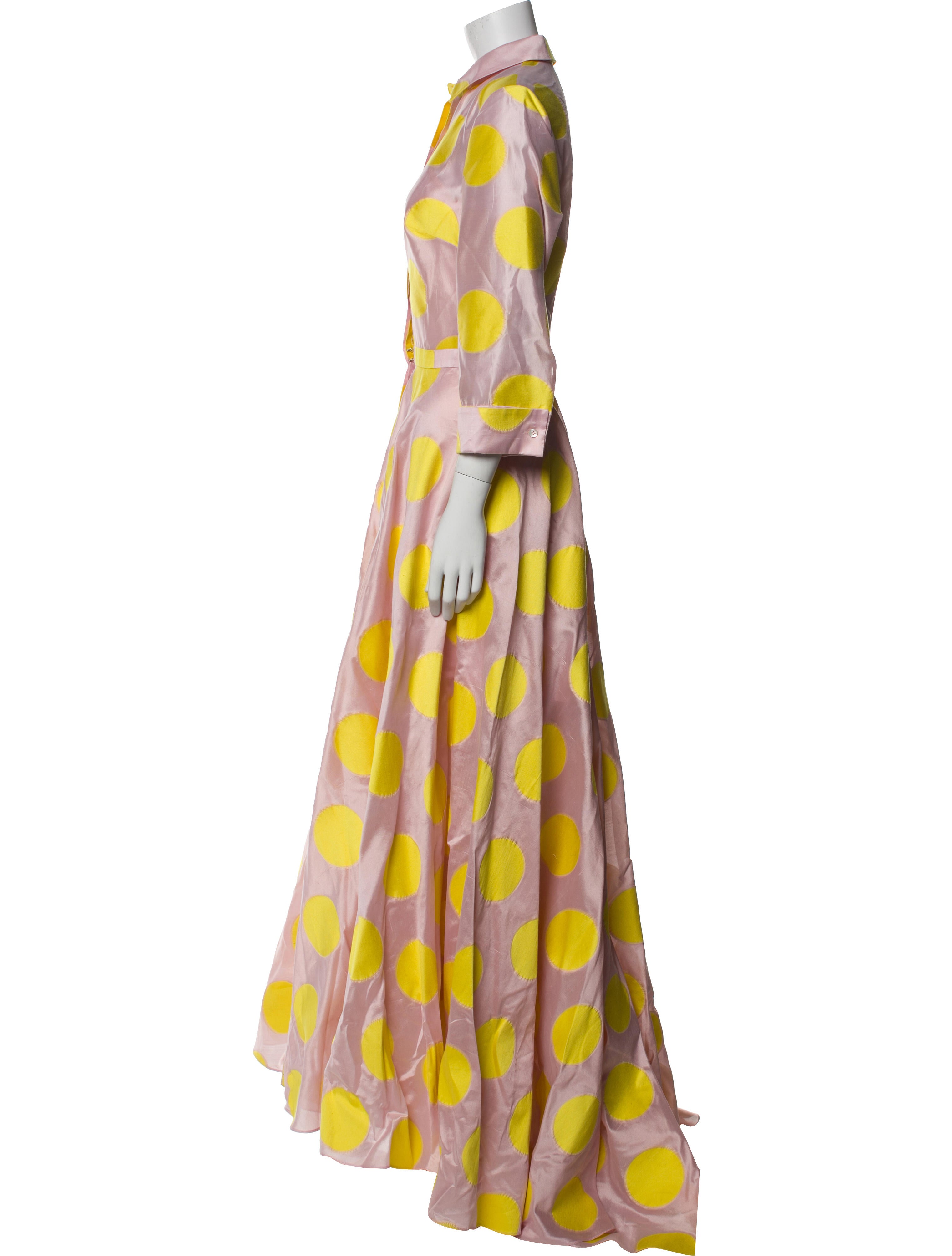 Carolina Herrera Polka Dot Print Long Dress