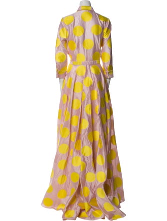 Carolina Herrera Polka Dot Print Long Dress