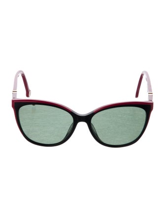 Carolina Herrera Signature Logo Cat-Eye Sunglasses