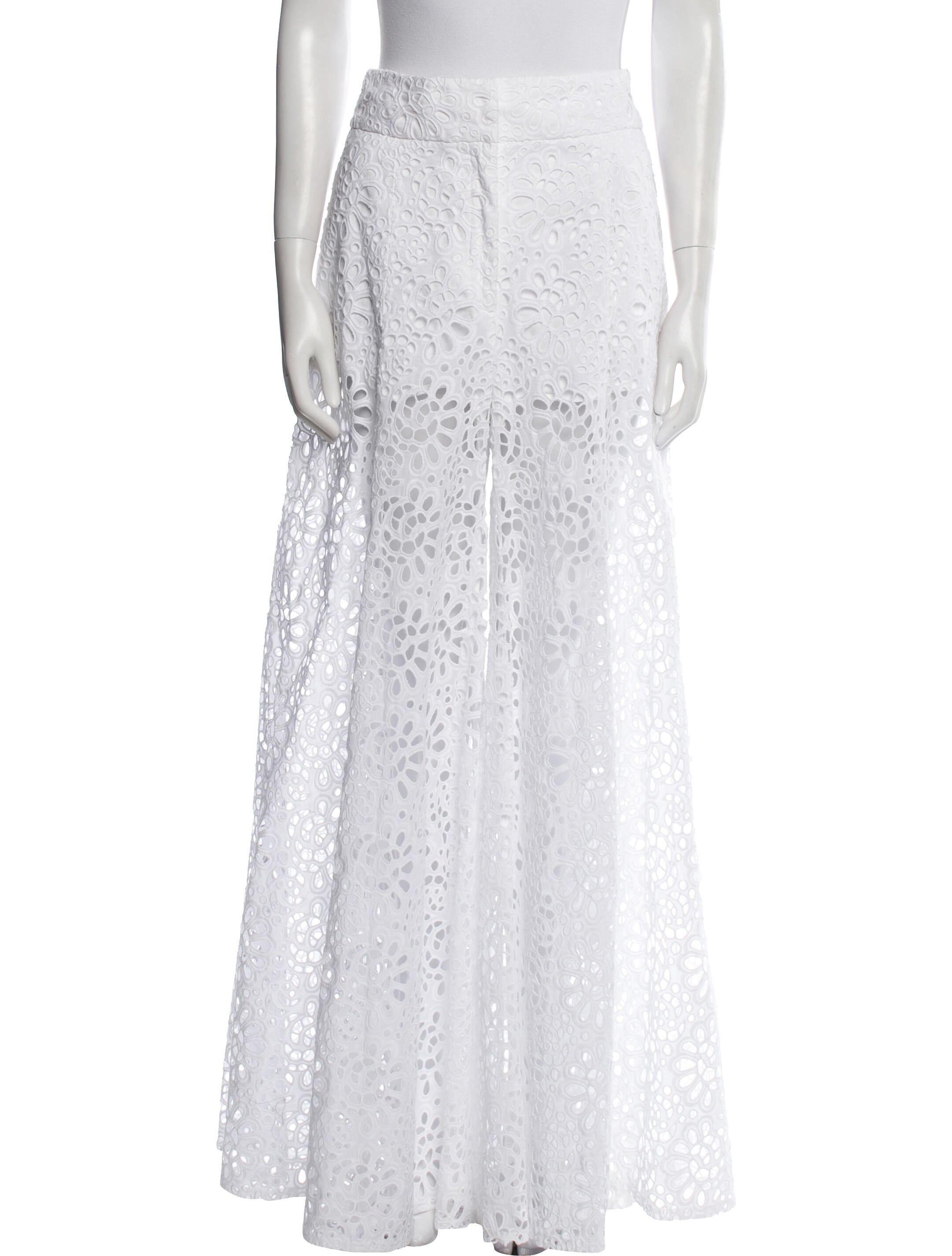 Carolina Herrera Lace Pattern Wide Leg Pants