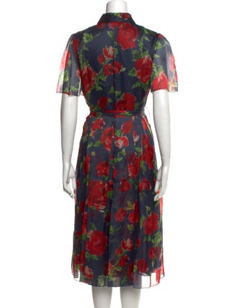 Carolina Herrera Silk Midi Length Dress