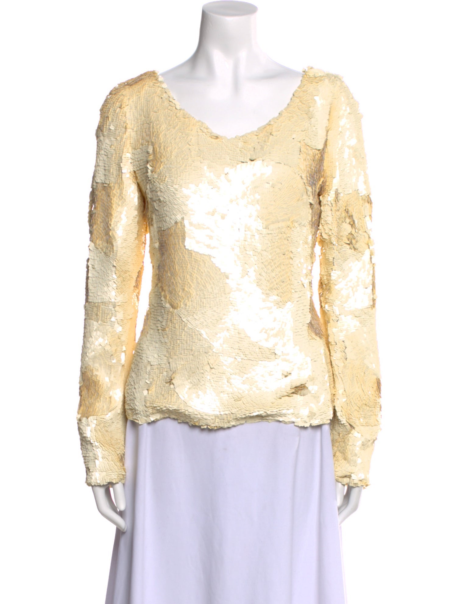 Carolina Herrera Scoop Neck Long Sleeve Blouse