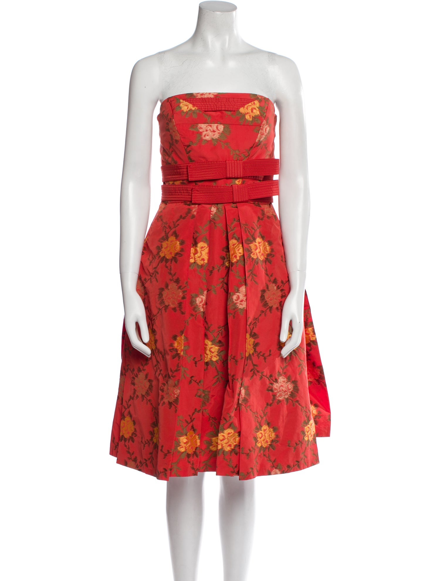 Carolina Herrera Floral Print Knee-Length Dress