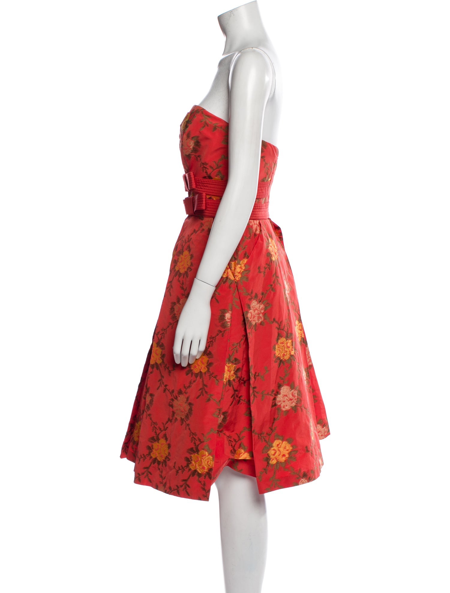 Carolina Herrera Floral Print Knee-Length Dress