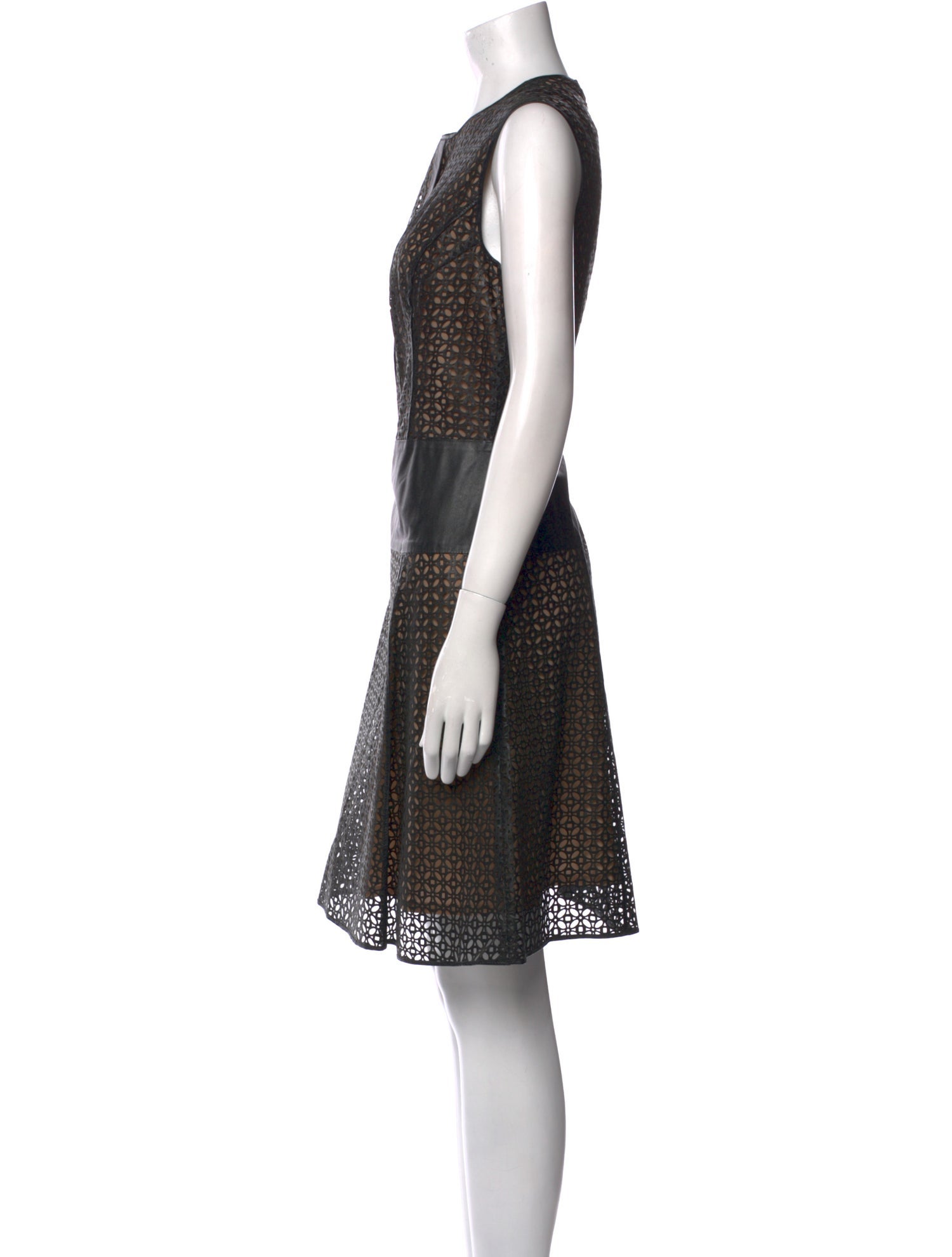 Carolina Herrera Lambskin Knee-Length Dress