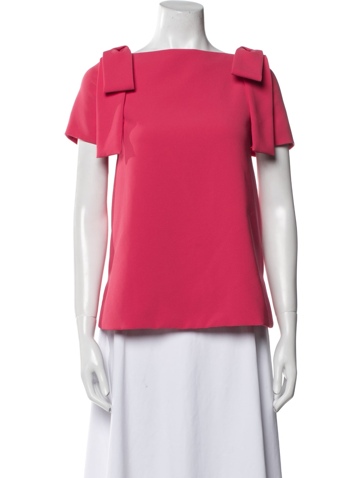 Carolina Herrera Square Neckline Short Sleeve Blouse w/ Tags