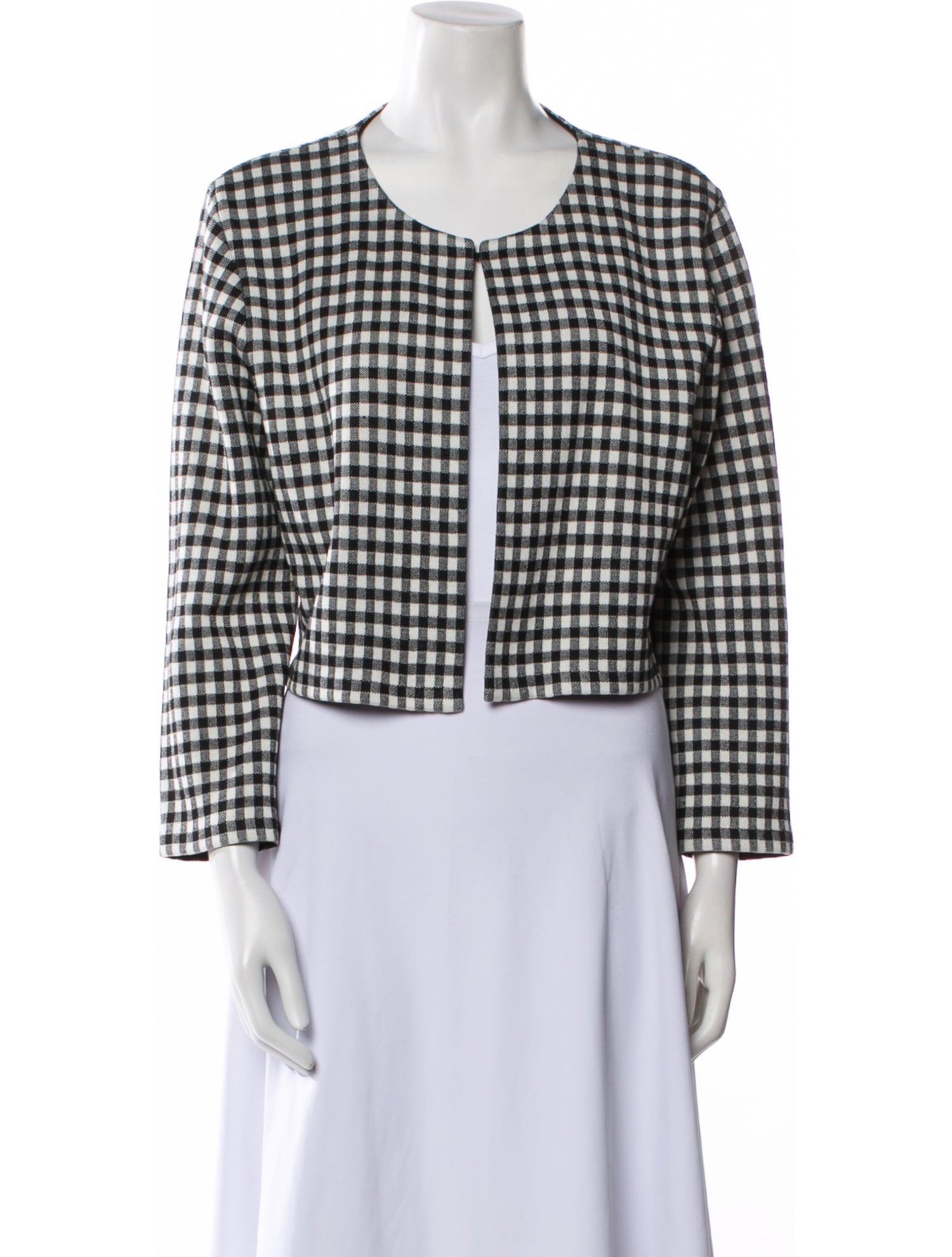 Carolina Herrera Silk Plaid Print Evening Jacket