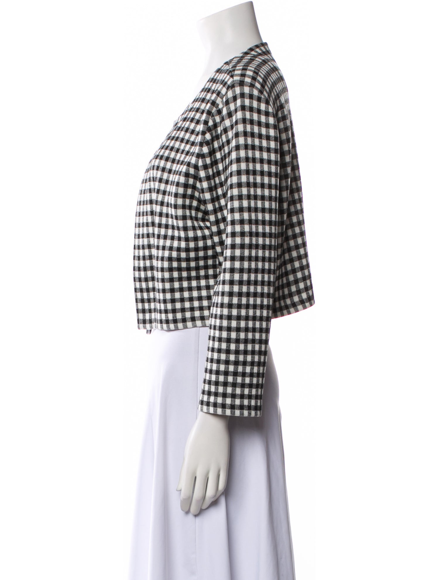 Carolina Herrera Silk Plaid Print Evening Jacket
