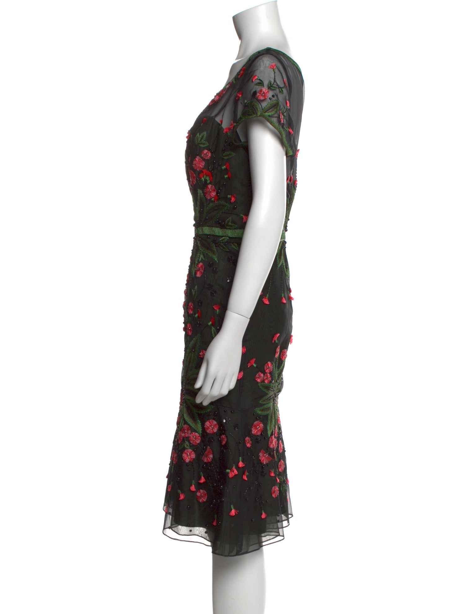 Carolina Herrera Floral Print Knee-Length Dress