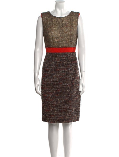 Carolina Herrera Tweed Pattern Knee-Length Dress