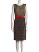Carolina Herrera Tweed Pattern Knee-Length Dress