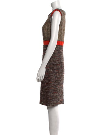 Carolina Herrera Tweed Pattern Knee-Length Dress